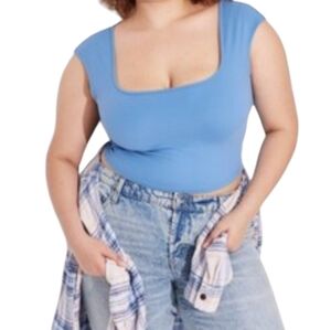 BLUE SUPER SOFT BUTTER BLISS CROP TOP SZ XXL NWT